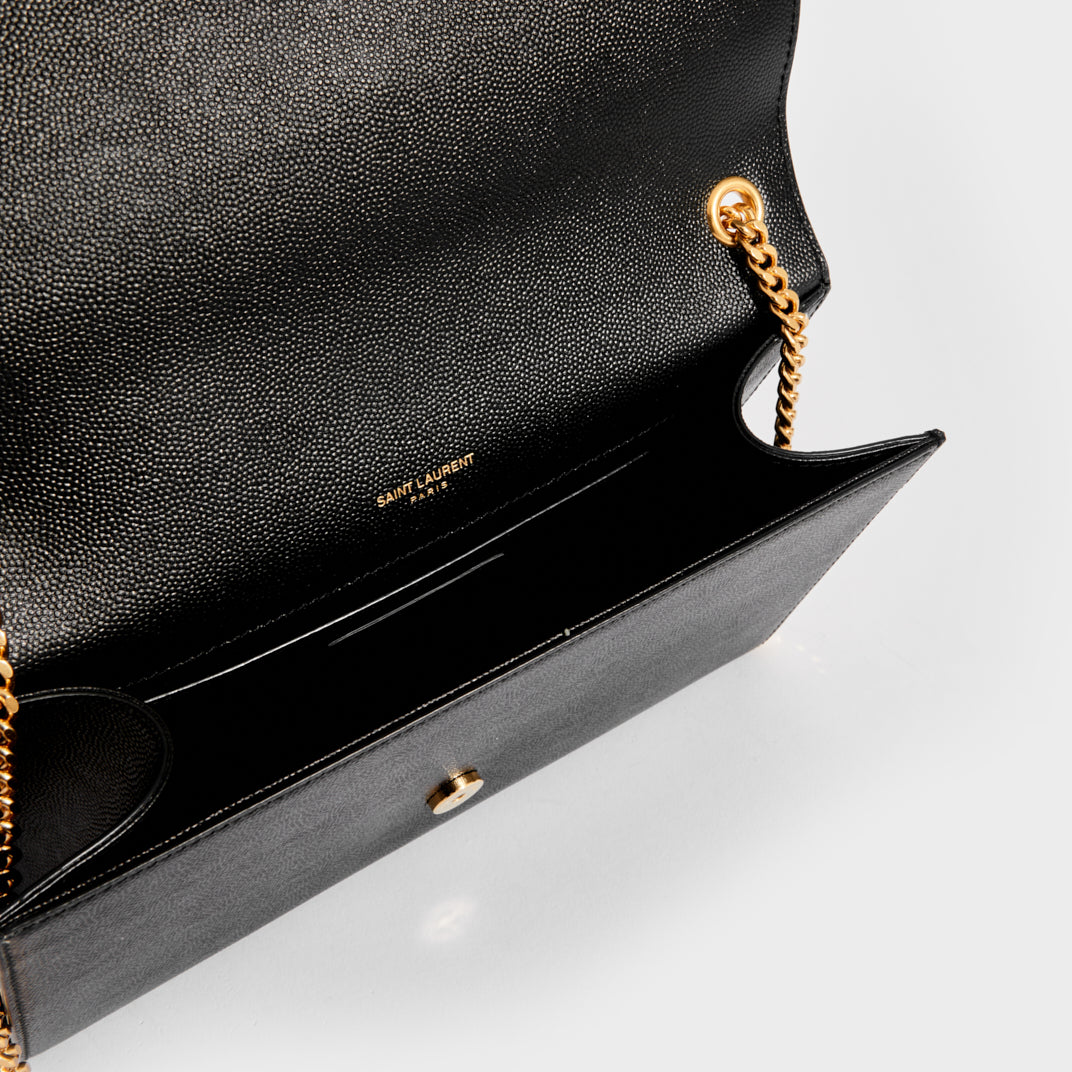 Medium Kate Bag Grained Leather in Black