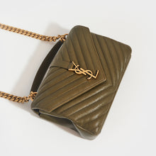 Load image into Gallery viewer, SAINT LAURENT Medium College Bag in Seaweed Green Leather