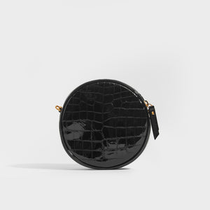 SAINT LAURENT Vinyle Round Camera bag in Black