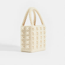 Load image into Gallery viewer, Side view of SHRIMPS Antonia Pearl Beaded Top Handle Bag in Cream