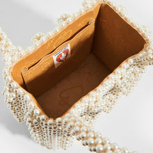Load image into Gallery viewer, Inside view of SHRIMPS Antonia Pearl Beaded Top Handle Bag
