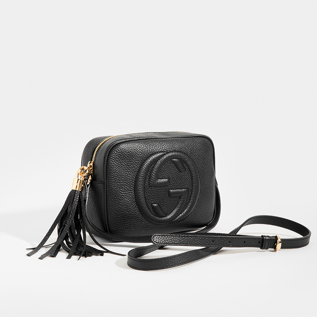 GUCCI Soho Small Leather Disco Bag in Black Leather COCOON