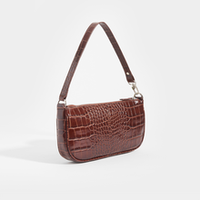 Load image into Gallery viewer, BY FAR Rachel Moc-Croc Embossed Leather Bag in Nutella [ReSale]