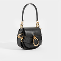 Tess Small Crossbody Bag in Black Leather and Suede