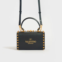 Load image into Gallery viewer, VALENTINO Garavani Box Rockstud Alcove Leather Top Handle Bag in Black