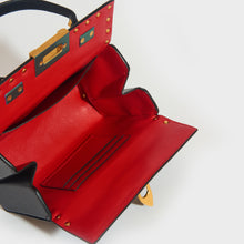Load image into Gallery viewer, VALENTINO Garavani Box Rockstud Alcove Leather Top Handle Bag in Black