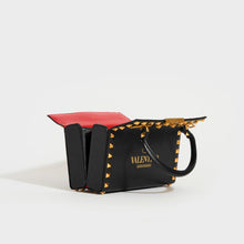 Load image into Gallery viewer, VALENTINO Garavani Box Rockstud Alcove Leather Top Handle Bag in Black