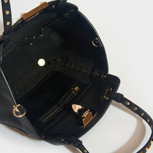 Load image into Gallery viewer, VALENTINO Garavani Mini Rockstud Leather Tote Bag in Black