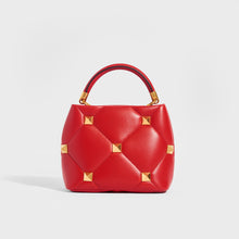 Load image into Gallery viewer, VALENTINO Garavani Roman Stud Small Quilted Leather Tote in Red