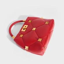 Load image into Gallery viewer, VALENTINO Garavani Roman Stud Small Quilted Leather Tote in Red