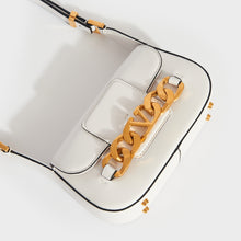 Load image into Gallery viewer, VALENTINO Small V-Logo Chain Leather Shoulder Bag in White