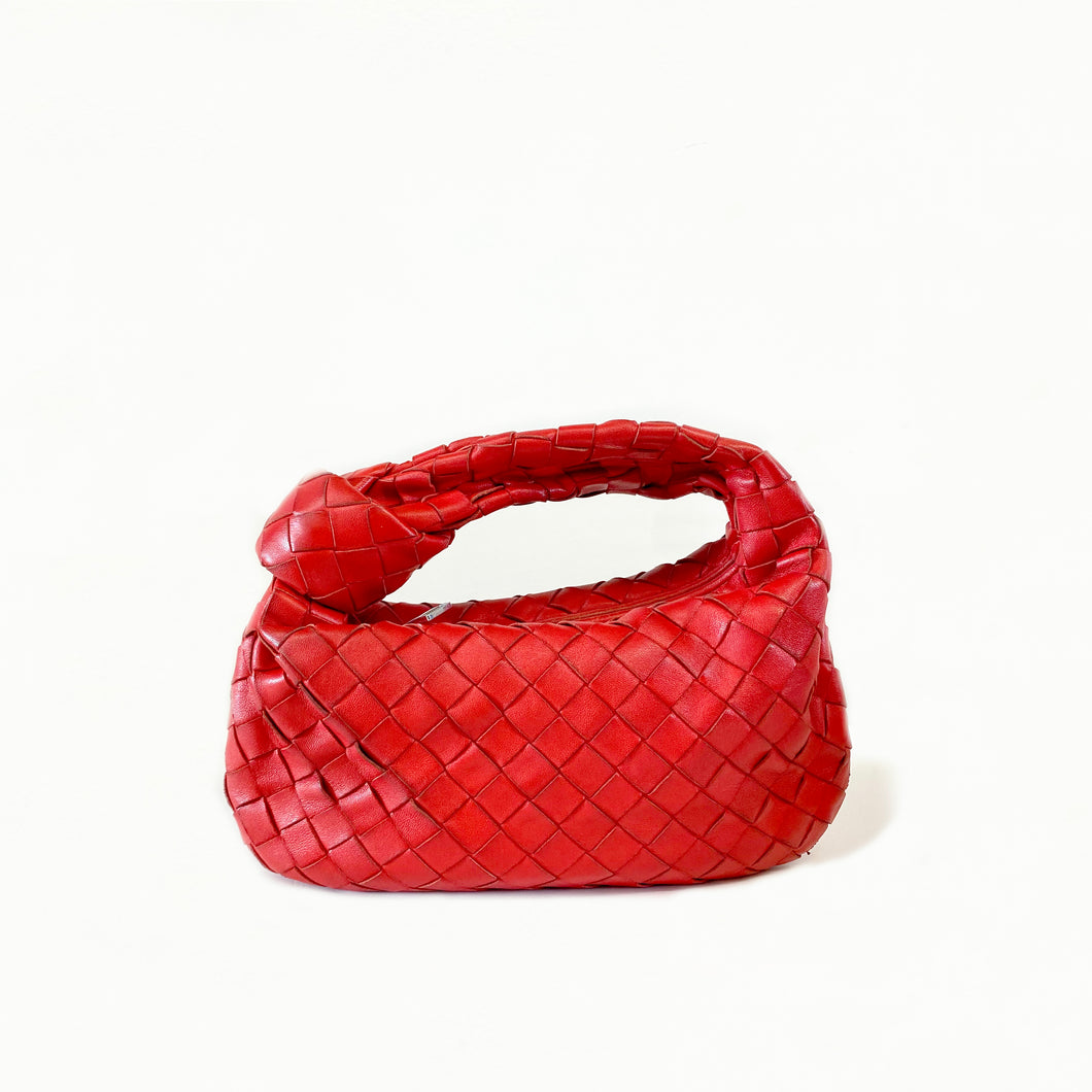 BOTTEGA VENETA Mini Jodie Intrecciato Leather Bag in Red [ReSale]