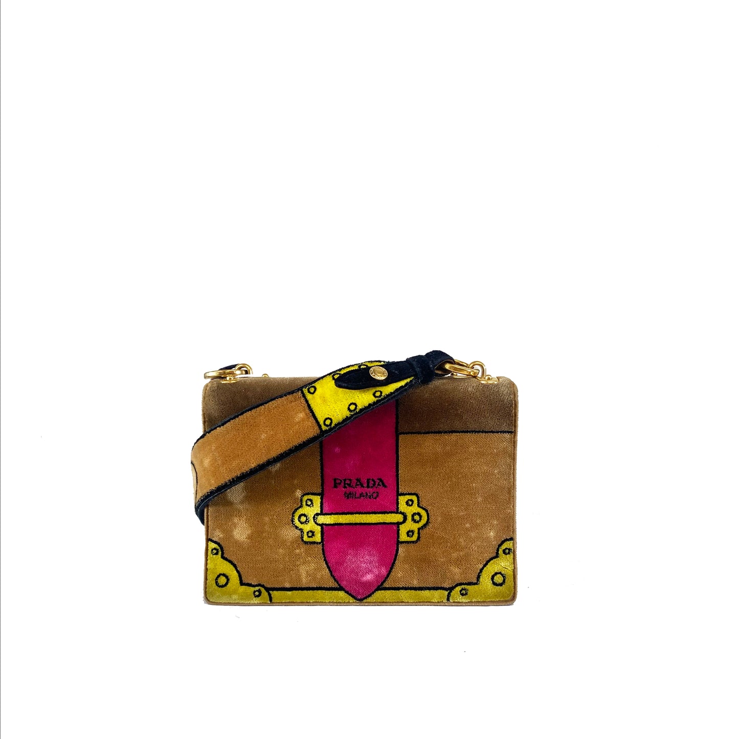Cahier Cross Body Bag in Brown Velvet [ReSale]
